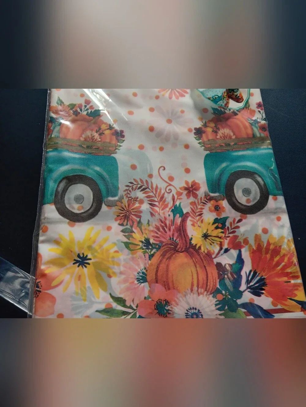 Festive Floral Pumpkin Party Pair Of Table Covers - Teal & Coral